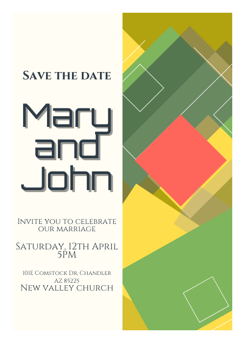 Marriage invitation abstract style