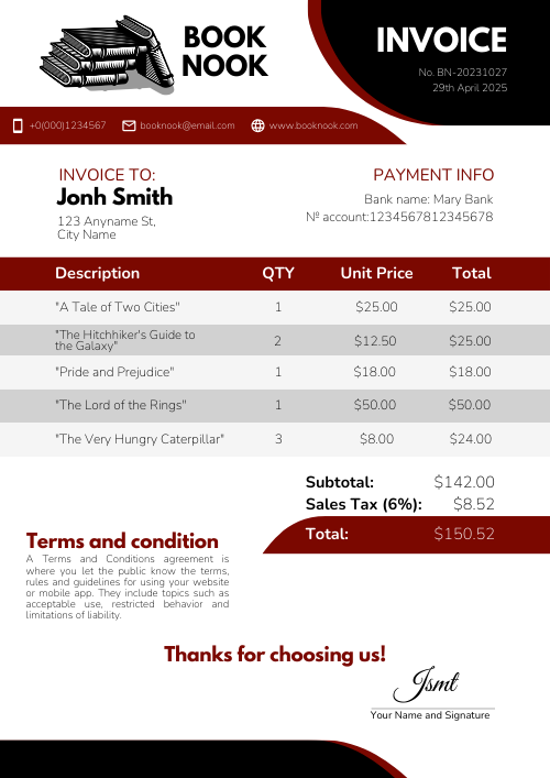 Invoice modern style