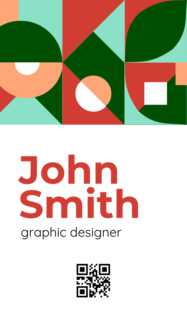 Business card bauhaus style (vertical)
