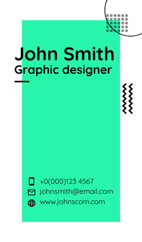 Business card memphis style (vertical)