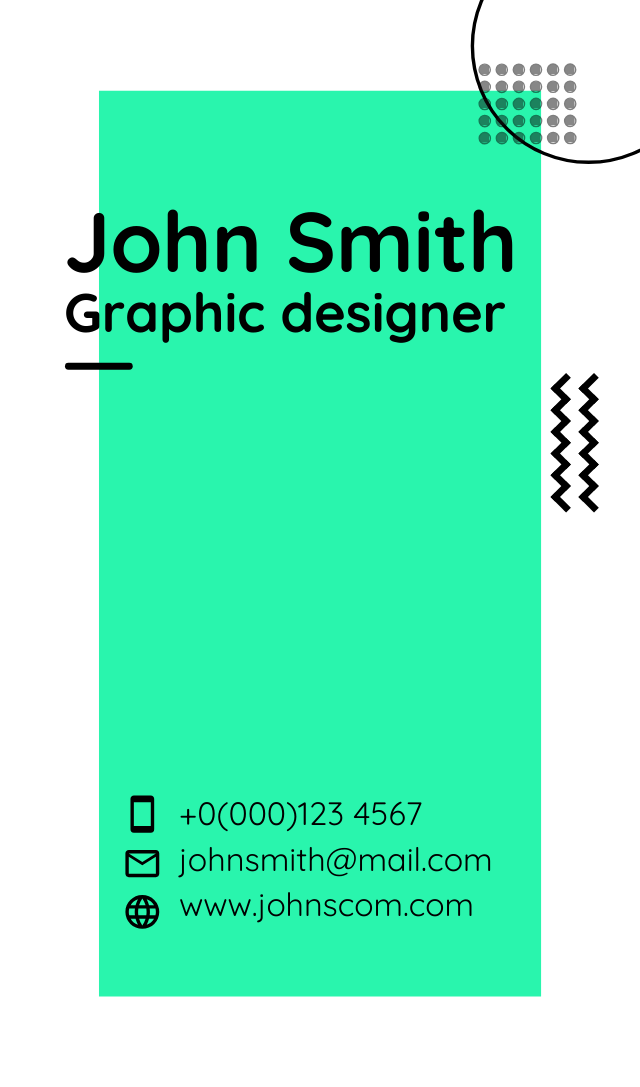 Business card memphis style (vertical)