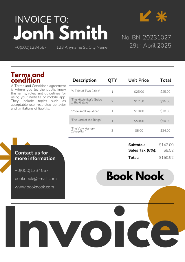 Invoice swiss style