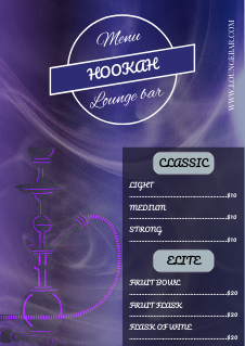 Menu Hookah