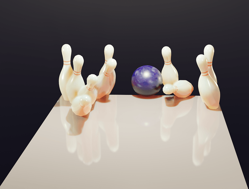 Bowling Ball and Pins - Free 3d model on creazilla.com