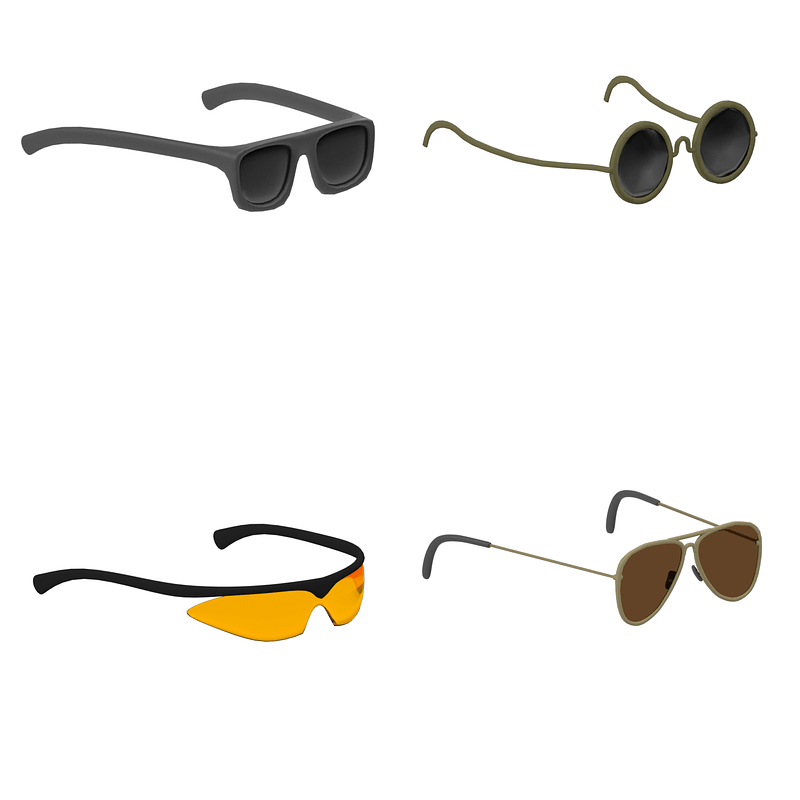 Set of Sunglasses Free 3d model on creazilla