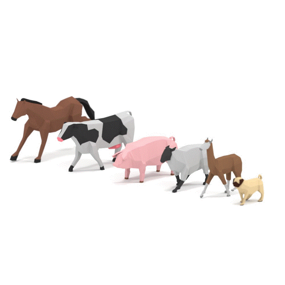 Farm Animals by @Quaternius.gif