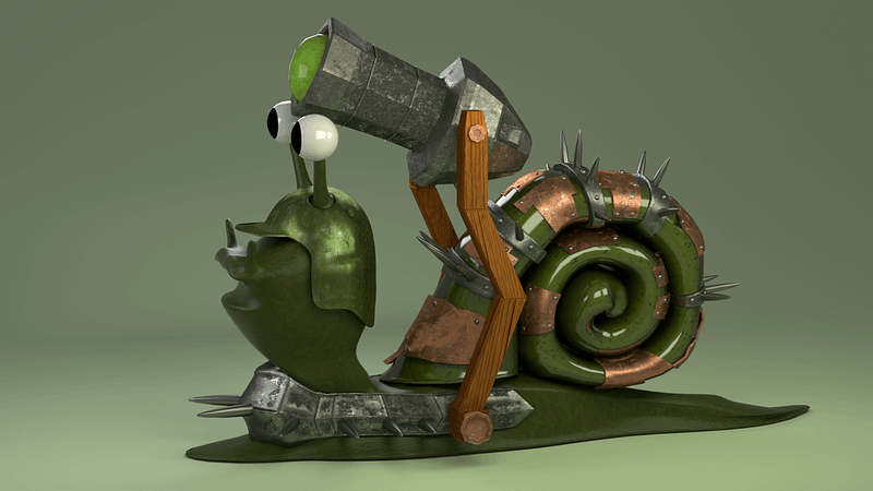 Cartoon Battle Snail