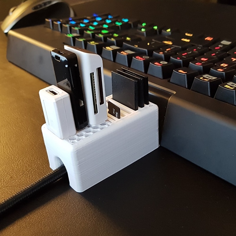 USB Cable Tunnel & SD Card Holder
