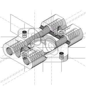 Nema 17 Block - 6mm, 1/4" - 20mm