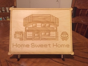 Laser cut Pokemon Home Sign with Stand