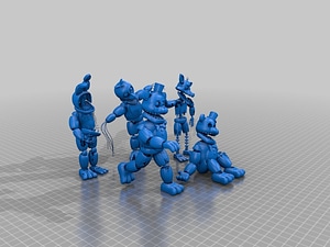 FNaF Withered set of animatronics for 3D Printing