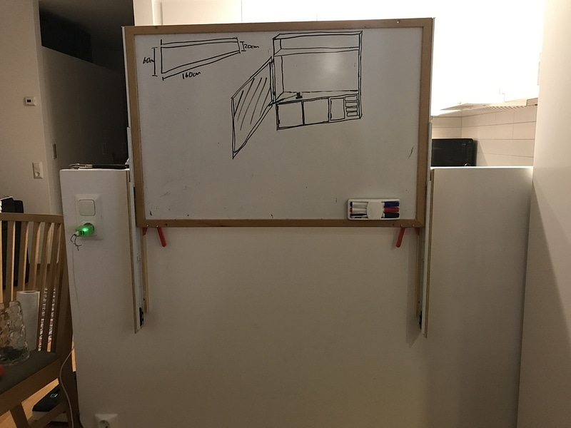 White board half wall mount