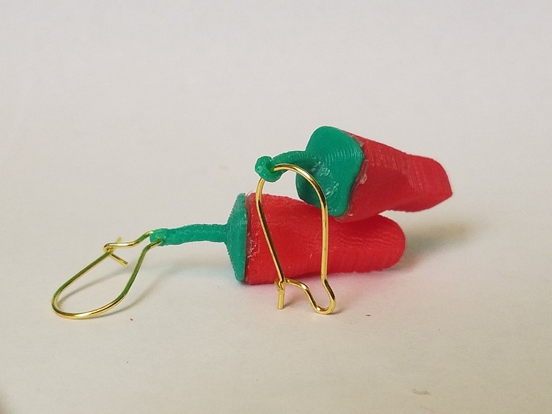 Hot Peppers Top Stem Earring Piece 
