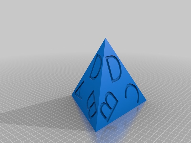 Four-side dice with ABCD