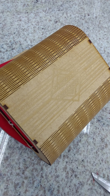 Laser cut plywood bag