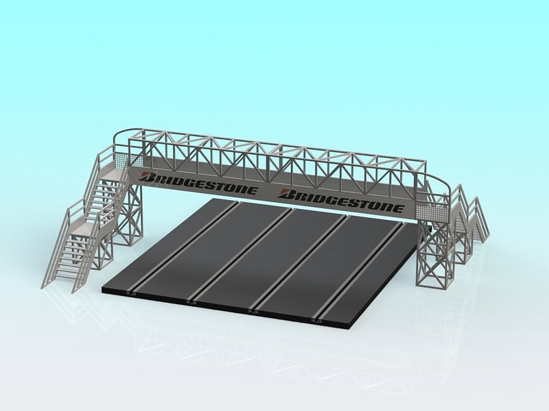 1:32 slot car 4-Lane footbridge