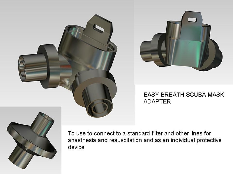 FRADEC2X EASYBREATH SCUBA MASK ADAPTER COVID PROTECTION