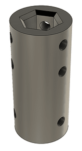 Adapter from 10mm motor to 1/2 in hex axle