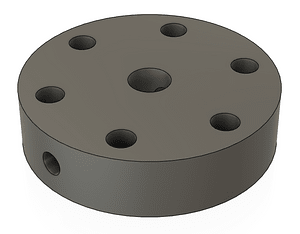 Adapter from a 10mm motor shaft to 60mm plane