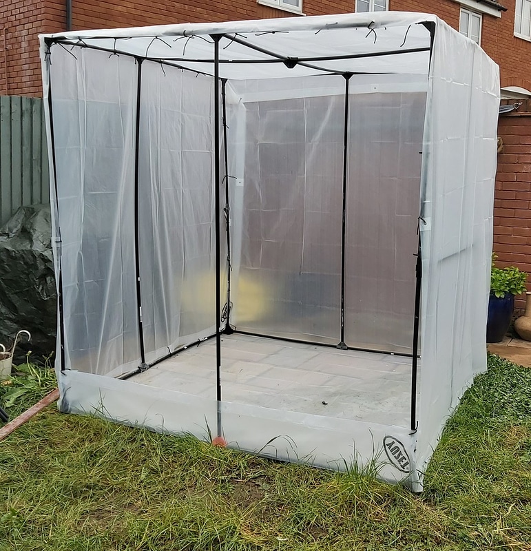 Gazebo Frame Work - Makeshift Paint Booth