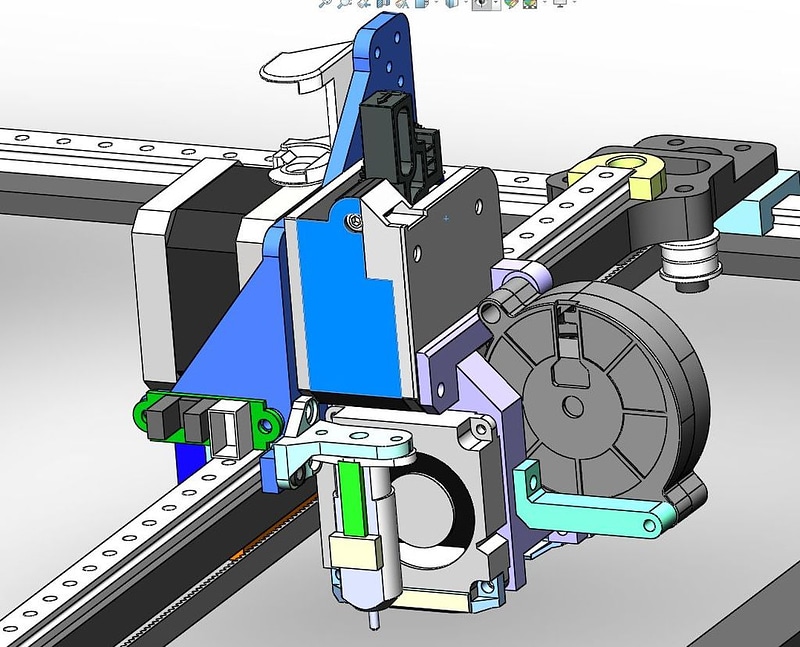 директ TITAN + E3D v6 + БЛТАЧ (фрез.балка сверху / 5015+4010+4010) для UNI3d 