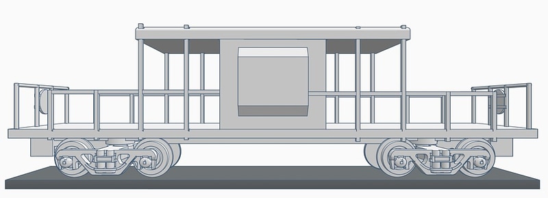 1:87 HO scale Indian Railways 8 wheel guard wagon
