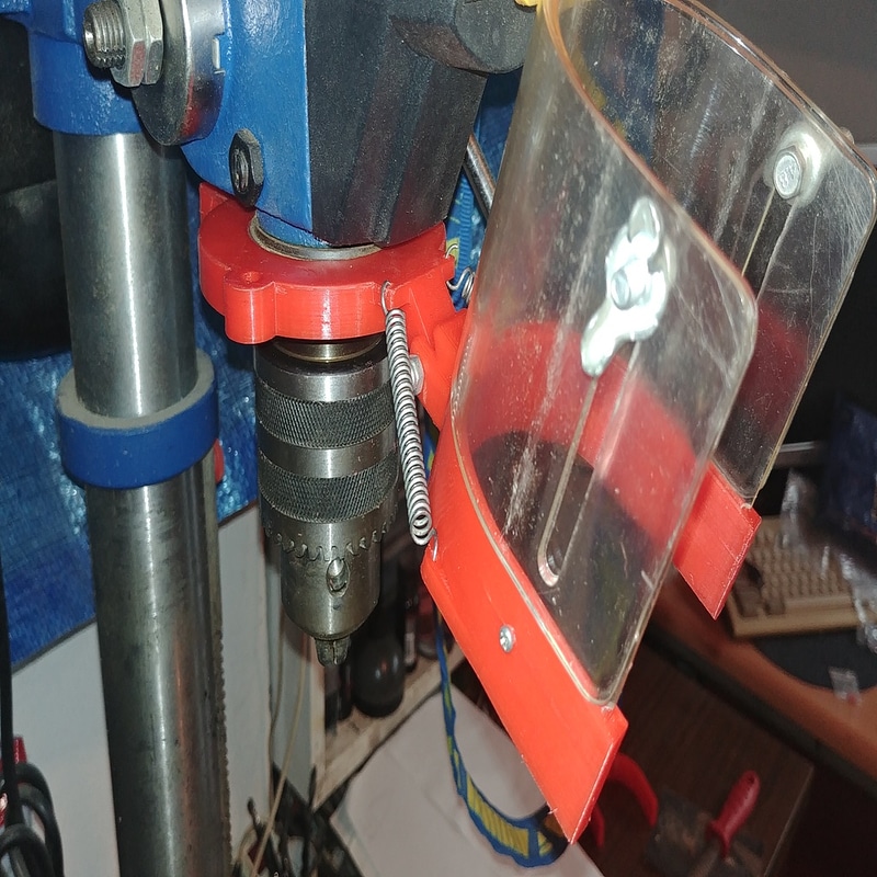 Drill safety cover mount