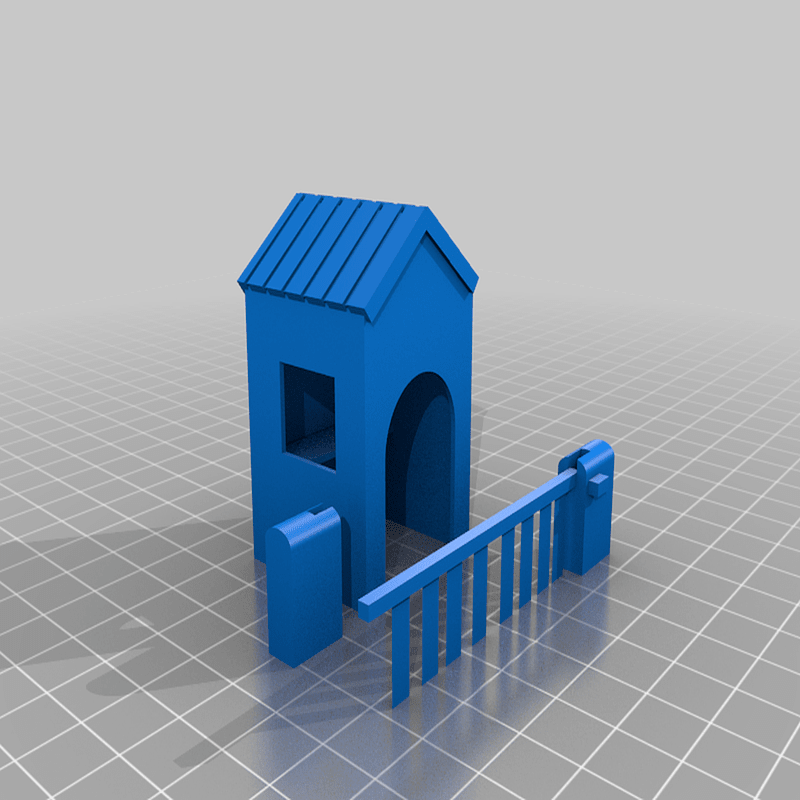 Guard House and Barricade 30mm scale 