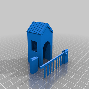 Guard House and Barricade 30mm scale 