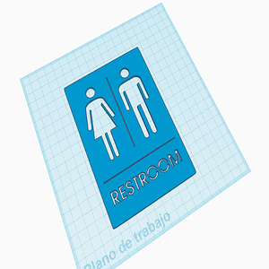 WC Restroom Sign for Wall or Door