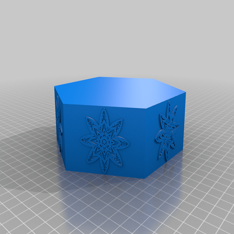 Decorative hex container with lid