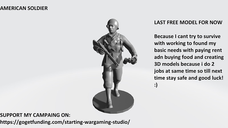 WW2 american soldier for board wargaming