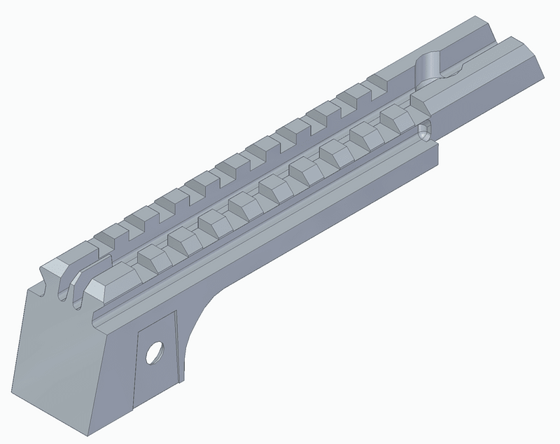 P90 Airsoft Picatinny Rail - Free 3d model on creazilla.com