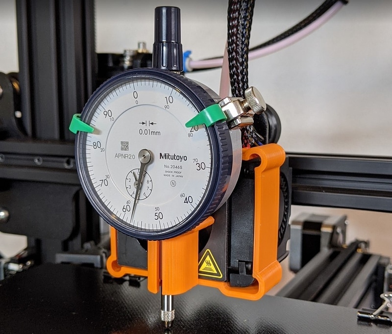 Dial Holder for Mitutoyo 2046 S on Ender 3 Pro Hot End