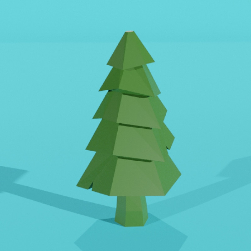 Low Poly Christmas Pine Tree
