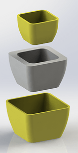 Simple Cement Pot Mold 7.6x7.6x5cm