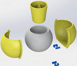Spherical Concrete Pot Mold 8x6cm