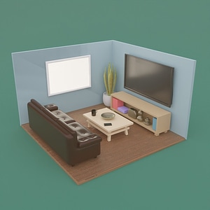 TV Living Room Diorama 