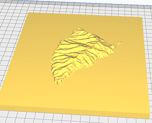 Agios Efstrátios Miniature Topographic Map (Correct Proportion)