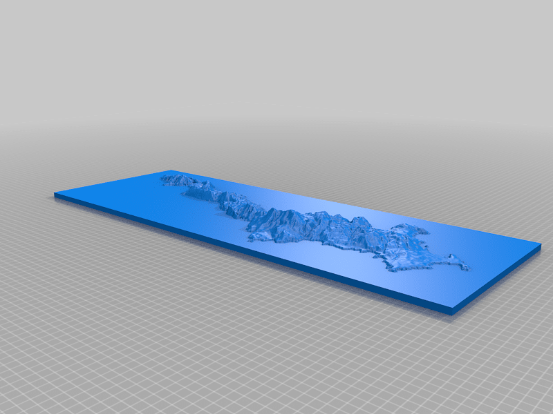Karpathos Miniature Topographic Map (Correct Proportion)