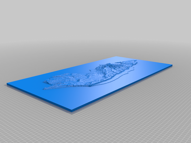 Socotra Miniature Topographic Map (Correct Proportion)