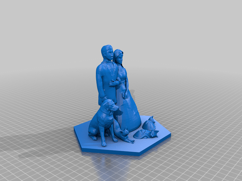 Family wedding cake topper