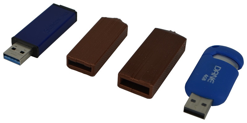 Thumb-drive-style emergency cash holder (1 or 2 bills)