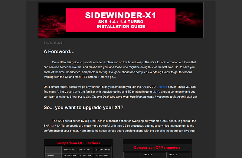 Artillery Sidewinder X1 - BTT SKR 1.4 / 1.4 Turbo Guide