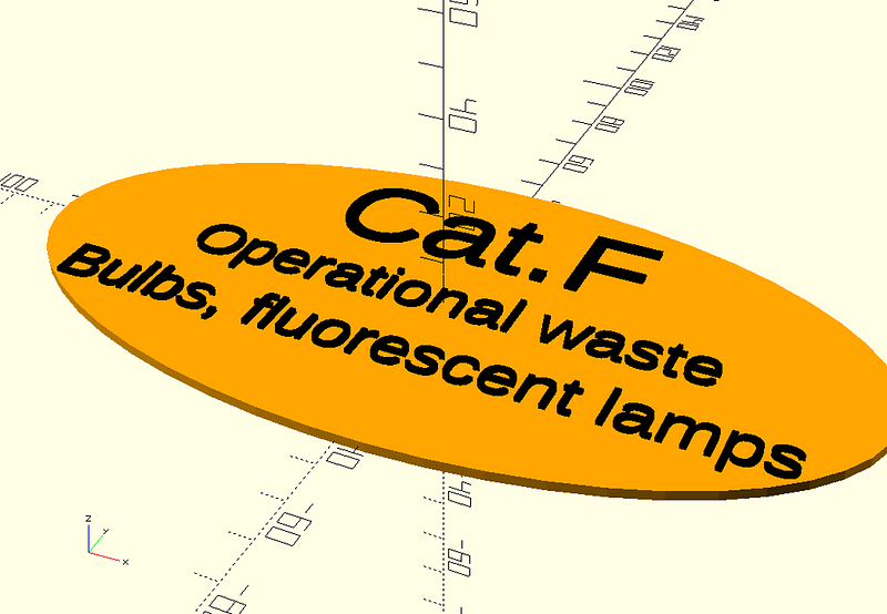 Sign Marpol waste category - OpenScad