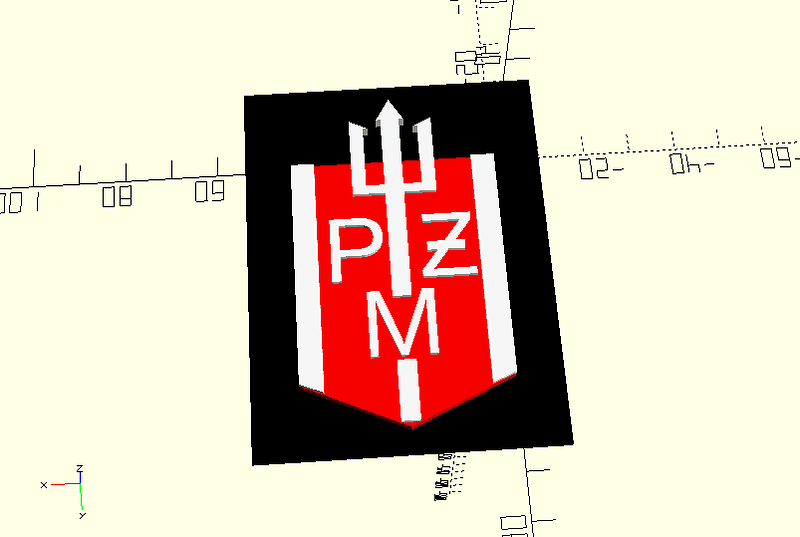 Polsteam (PZM) logo with text - OpenScad