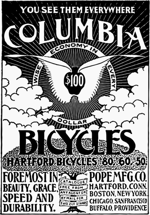 Columbia Bicycles 1886 Advertisement Poster