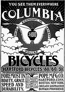Columbia Bicycles 1886 Advertisement Poster