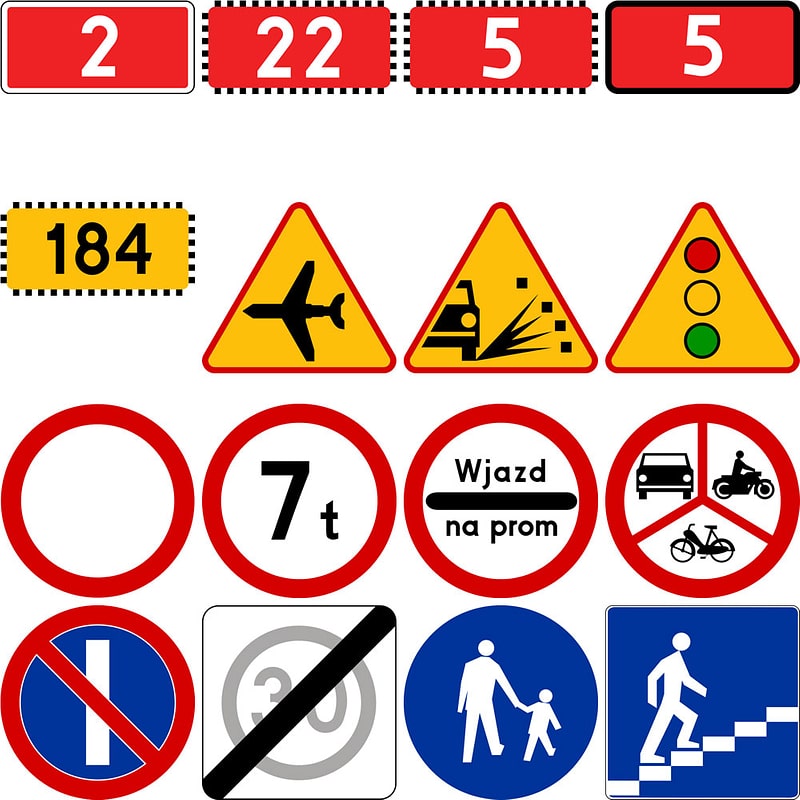 332 Road Signs of Poland