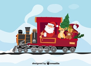 Santa Claus in the train